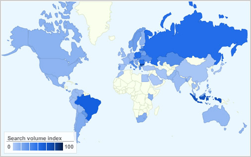 Slackware popularity map