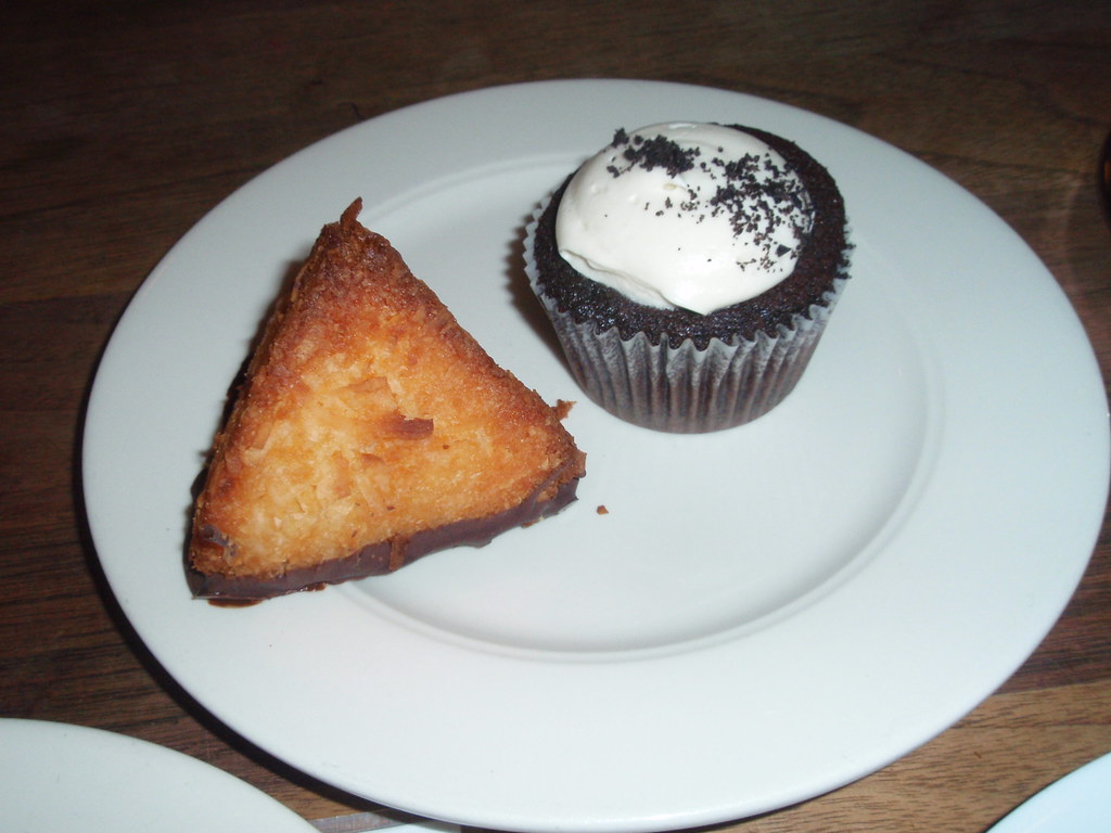 Macaroon and cupcake at Baked