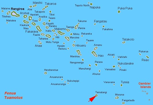Tematangi - Tuamotus Locator Map