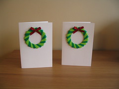 Origami wreath Christmas cards