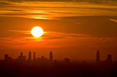 Sun Setting Over The City