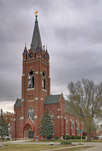 Saint George Roman Catholic Church, in New Baden, Illinois, USA - exterior front