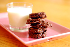 Chocolate Chocolate Chip Cookies.  (&Milk!)