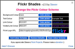 Flickr Shades Colour Configuration Screen