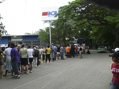 Border control between Costa Rica and Nicaragua.  Be prepared to wait at Penas Blancas