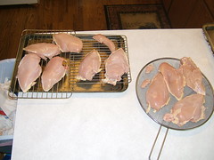 Chicken rinsed and ready to eat!!:-)