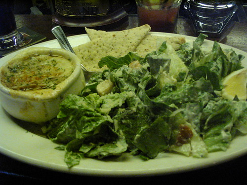 Onion soup and over-dressed salad, pre-Oasis