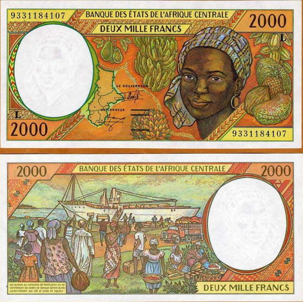 Gabon P403L 2000 Francs