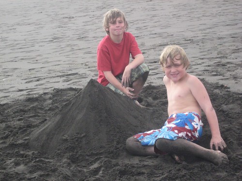 They loved the black sand!