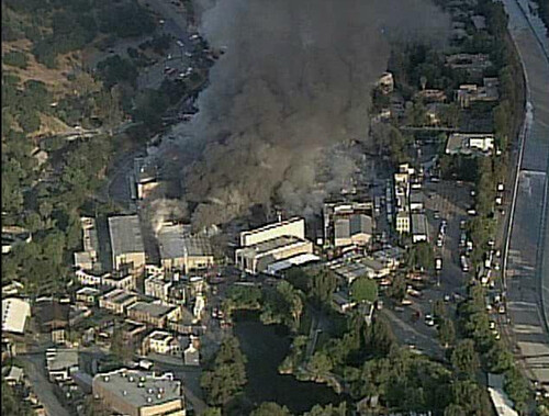 Universal Studios incendio vista panoramica