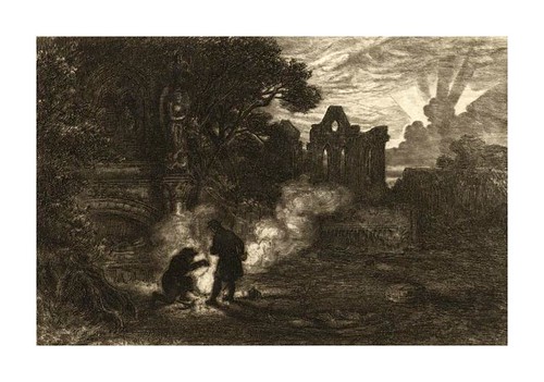 015- Ruinas de St. Ruth- Grabado original de J. Moyr Smith para la novela The Antiquary de W. Scott