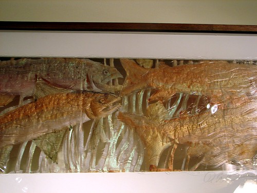Installation of 3 trout pieces located in The Flemish House Art Gallery, Johnsonburg, Pa.
