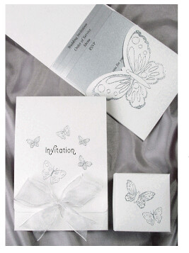 Designer Wedding Invitations-Beau, Butterfly White Wedding card, wedding invitation designs, wedding invitation samples, wedding plan., wedding cakes, flowers, invitation, photos, gowns, dresses