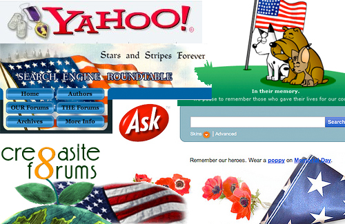 various logos of companies. Memorial Day Search Logos