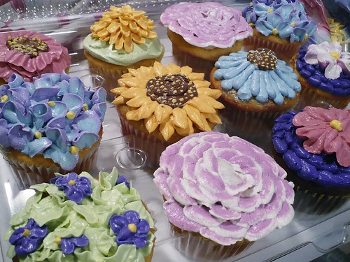 Floral cupcakes for 9 year old's birthday party