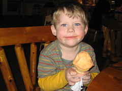 Mmmm pumpkin ice cream on my face!