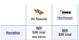 NWA's New $69 Fare