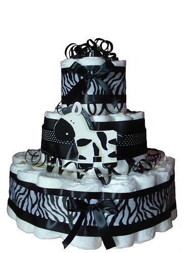 Black And White Zebra Cakes. Zoe the Zebra Diaper Cake