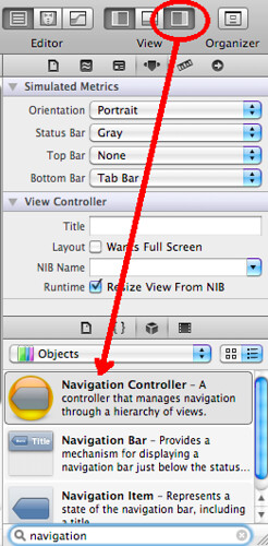 3. Expand Utility View and Add Navigation Controller