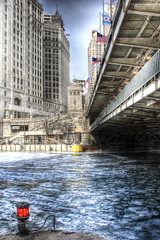 Frozen Chicago River & Wrigley Building (3)--revisited