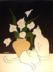 Marushka - two cats and lilies