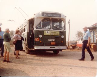Preserved CTA 1951 Marmon Herington trolley bus. The Illinois Railway Museum. Union Illinois. September 1982.