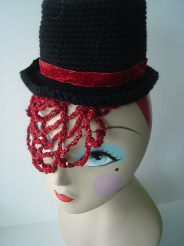  Black Crocheted Dress Up Top hat 