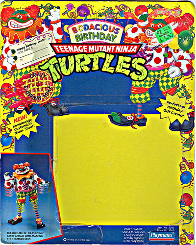 "Bodacious Birthday" TEENAGE MUTANT NINJA TURTLES ::  CRAZY CLOWIN' MIKE .. backer i (( 1992 ))