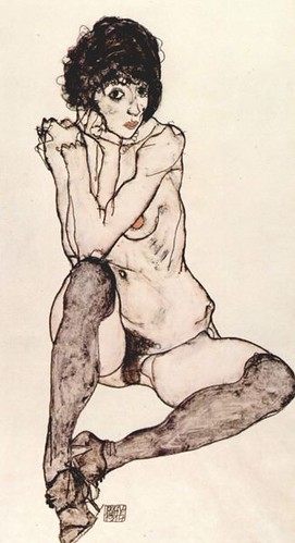 designing a tattoo. Drawing by Egon Schiele, who might be designing a tattoo for me