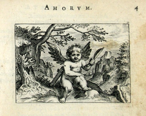 004 Amantis veri cor, ut speculum splendium-Cupido con un espejo en su mano