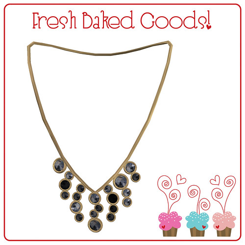 ~*Fresh Baked Goods*~ Black & White Sugar Gold Thumprint Cookie Necklace