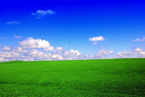 XP wallpaper - Green Fields, Blue Skies por chrisl_D80.