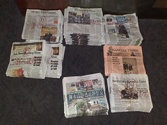 Newspaper stacks
