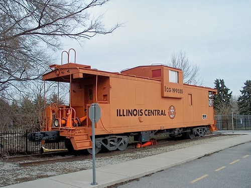 Preserved Illinois Central 1970's era wide vision caboose. Lemont Illinois. Early January 2007. by Eddie from Chicago