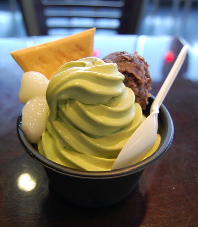 Dessert: Green tea ice cream