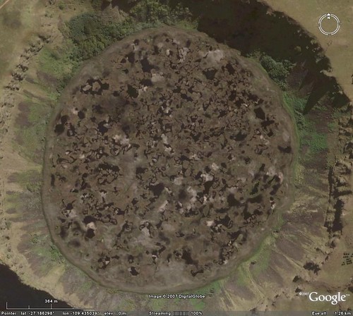 Rano Kau Crater - DigitalGlobe Image from Google