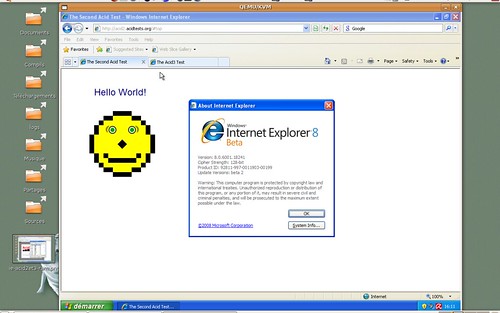 acid2 sous Internet Explorer 8 béta 2
