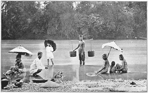 Bathing and Washing in the river laundry Philippine old pictures photograph black and white Philippines Buhay Pinoy Filipino Pilipino  people photos life Philippinen   
