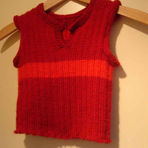 red rib vest front