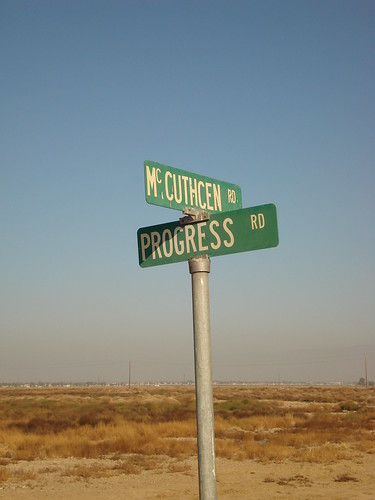 Progress-Straßenschild in Kalifornien