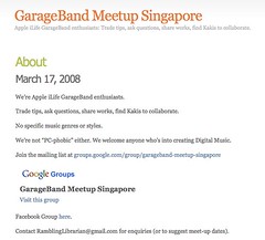 About « GarageBand Meetup Singapore