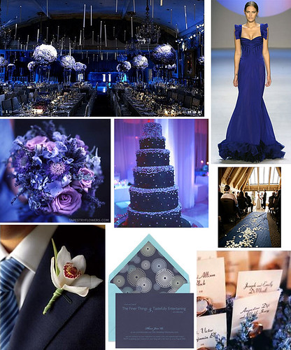 Isn't this elegant using a rich blue for the wedding
