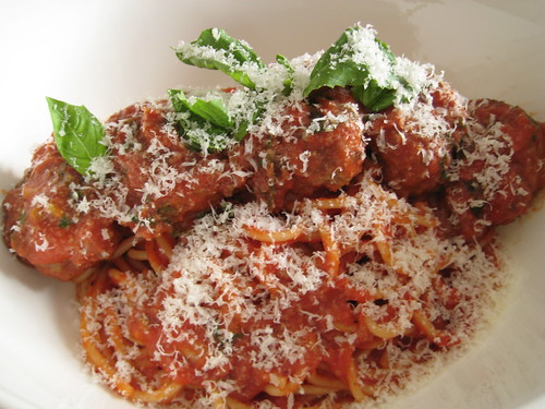 Meatball Spaghetti w/Parmesan (Parmigiano Reggiano)