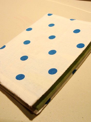 blue polka dot notebook cover