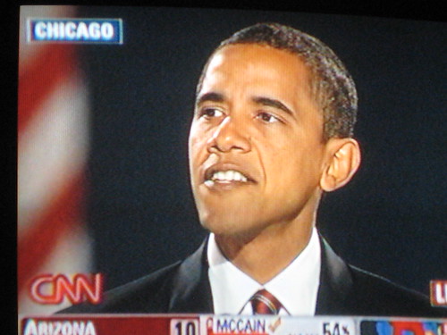Obama giving historic Election Night speech