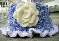Crocheted neckwarmer-Blue and White
