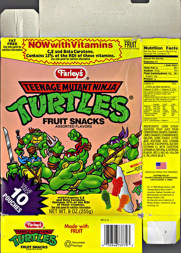 Farley's "Teenage Mutant Ninja Turtles" Fruit Snacks - 'Pepperoni Puzzler'  i (( 1996 ))