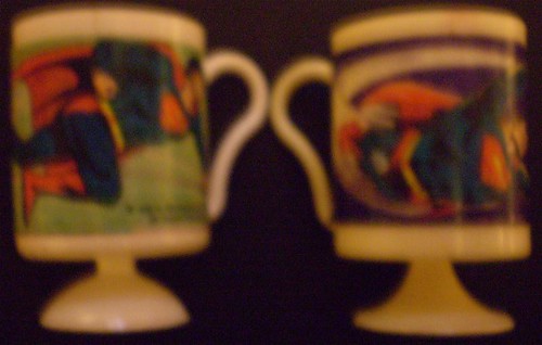 Another view of Superman mini cups from vending machine 1979