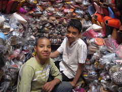 Kids in the shoe shop