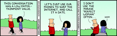 dilbert addicted to the internet on a date